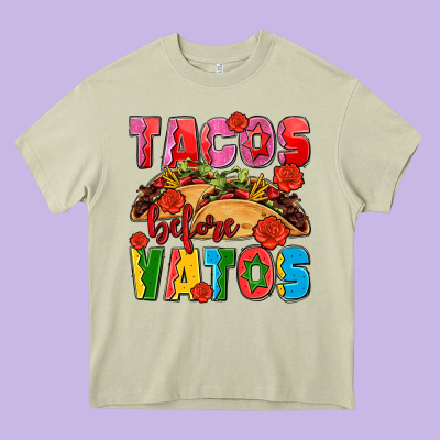 Tacos Before Vatos Olivia Heavy Core Tee Designed By Oliviacreatesart