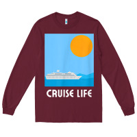 Burgundy cruise life design travel & cruise wear t shirt Long Sleeve Tee - baoMotion