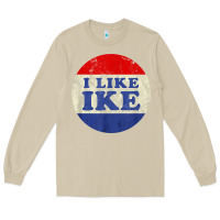Mushroom i like ike political button vintage distressed Long Sleeve Tee - baoMotion