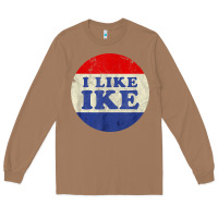 Toasted Coconut i like ike political button vintage distressed Long Sleeve Tee - baoMotion