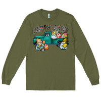 Army Green Happy Easter truck Long Sleeve Tee - CowhideDigitalArt
