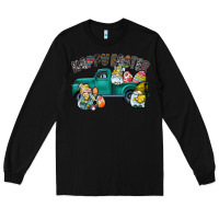 Black Happy Easter truck Long Sleeve Tee - CowhideDigitalArt