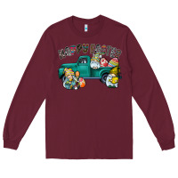 Burgundy Happy Easter truck Long Sleeve Tee - CowhideDigitalArt