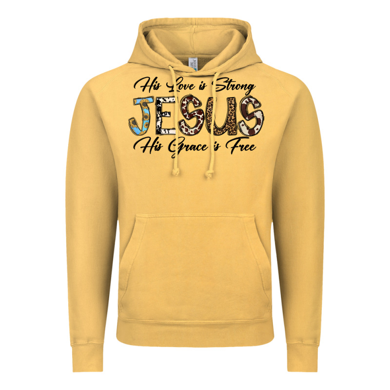 His Love Is Strong Jesus His Grace Is Free Vintage Hoodie by CowhideDigitalArt | Teevron