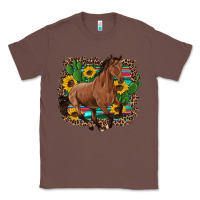 Chestnut western horse cactus sunflowers serape leopard  turquoise wooden Classic Tee - Artiststas