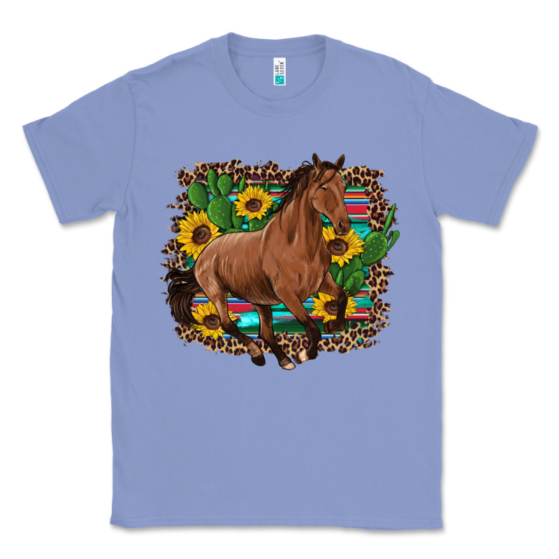 Western Horse Cactus Sunflowers Serape Leopard  Turquoise Wooden Classic Tee by Artiststas | Teevron
