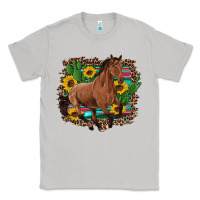 Moon Dust western horse cactus sunflowers serape leopard  turquoise wooden Classic Tee - Artiststas