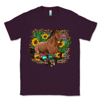 Plum western horse cactus sunflowers serape leopard  turquoise wooden Classic Tee - Artiststas