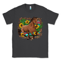 Smoke western horse cactus sunflowers serape leopard  turquoise wooden Classic Tee - Artiststas