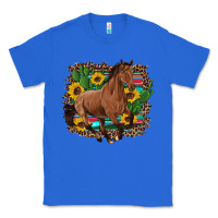 True Royal western horse cactus sunflowers serape leopard  turquoise wooden Classic Tee - Artiststas