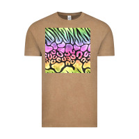Vintage Coffee neon rainbow safari seamless pattern Vintage Tee - BundleAndBundleShop
