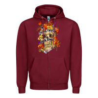 Burgundy Sorta sweet sorta spooky Zipper Hoodie - RanaPortraitStore