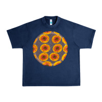 Navy african fabric pattern round earrings 4 Urban Heavy Tee - BundleAndBundleShop