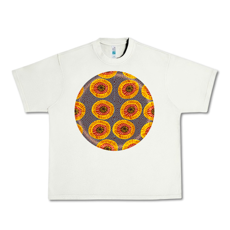 African Fabric Pattern Round Earrings 4 Urban Heavy Tee by BundleAndBundleShop | Teevron