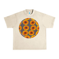 Sandshell african fabric pattern round earrings 4 Urban Heavy Tee - BundleAndBundleShop