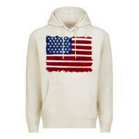Oatmeal Heather american flag Premium Hoodie - Artiststas