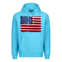 Ocean Blue american flag Premium Hoodie - Artiststas
