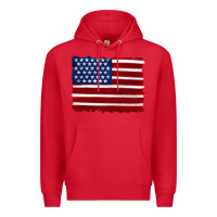 Red american flag Premium Hoodie - Artiststas