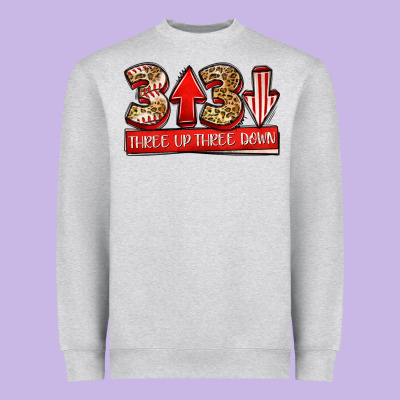 Three Up Three Down Baseball Heavyweight Sweatshirt Designed By Jasminsmagicworld