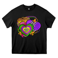 Black mardi gras heart olivia Heavy Core Tee - OliviaCreatesArt