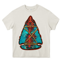 Cream turquoise glitter aztec arrowhead Heavy Core Tee - Jasminsmagicworld