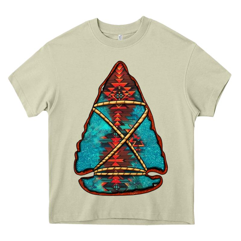 Turquoise Glitter Aztec Arrowhead Heavy Core Tee by Jasminsmagicworld | Teevron