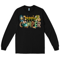 Black happy camper Long Sleeve Tee - CowhideDigitalArt