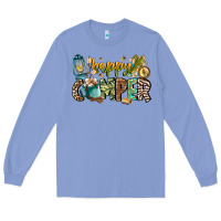 Colony Blue happy camper Long Sleeve Tee - CowhideDigitalArt