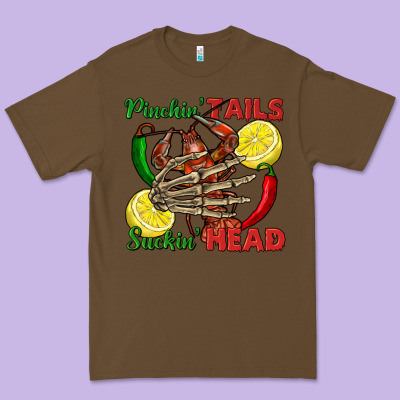 Pinchin' Tails Suckin' Head Crawfish Premium Tee Designed By Fadigitalartstudio
