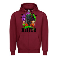 Burgundy spooky heifer black angus Zipper Hoodie - RanaPortraitStore