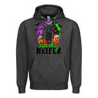 Charcoal Heather spooky heifer black angus Zipper Hoodie - RanaPortraitStore