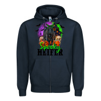 Navy spooky heifer black angus Zipper Hoodie - RanaPortraitStore