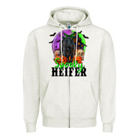 Spooky Heifer Black Angus Zipper Hoodie | Teevron