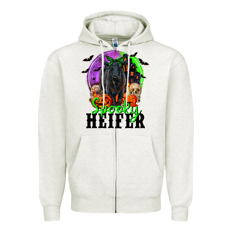 Spooky Heifer Black Angus Zipper Hoodie by RanaPortraitStore | Teevron