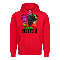 Red spooky heifer black angus Zipper Hoodie - RanaPortraitStore