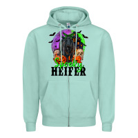 Seafoam spooky heifer black angus Zipper Hoodie - RanaPortraitStore