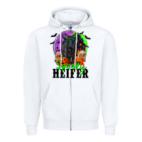 White spooky heifer black angus Zipper Hoodie - RanaPortraitStore