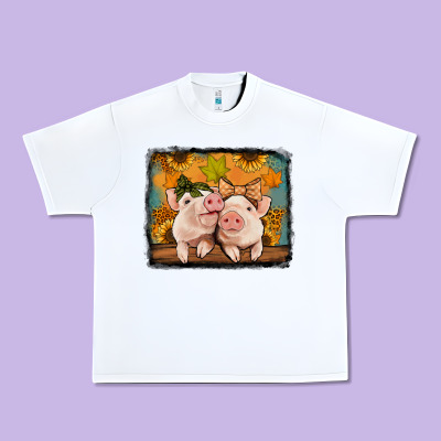 Fall Pigs Urban Heavy Tee Designed By Jasminsmagicworld