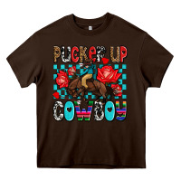 Chocolate Brown pucker up cowboy olivia Heavy Core Tee - OliviaCreatesArt