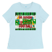 Baby Blue on sunday we watch football tumbler Ladies Tee - BundleAndBundleShop