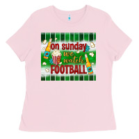 Bubblegum Pink on sunday we watch football tumbler Ladies Tee - BundleAndBundleShop