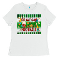 White on sunday we watch football tumbler Ladies Tee - BundleAndBundleShop