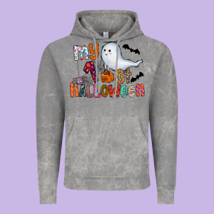 My 1st Halloween Vintage Hoodie Designed By Cowhidedigitalart