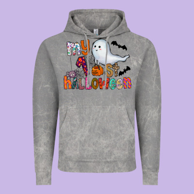 My 1st Halloween Vintage Hoodie Designed By Cowhidedigitalart