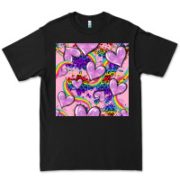 Black pride heart seamless pattern Premium Tee - FaDigitalArtStudio