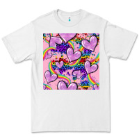 White pride heart seamless pattern Premium Tee - FaDigitalArtStudio