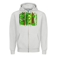 Dove Grey St Patrick's Day Brushstrokes Zipper Hoodie - RanaPortraitStore