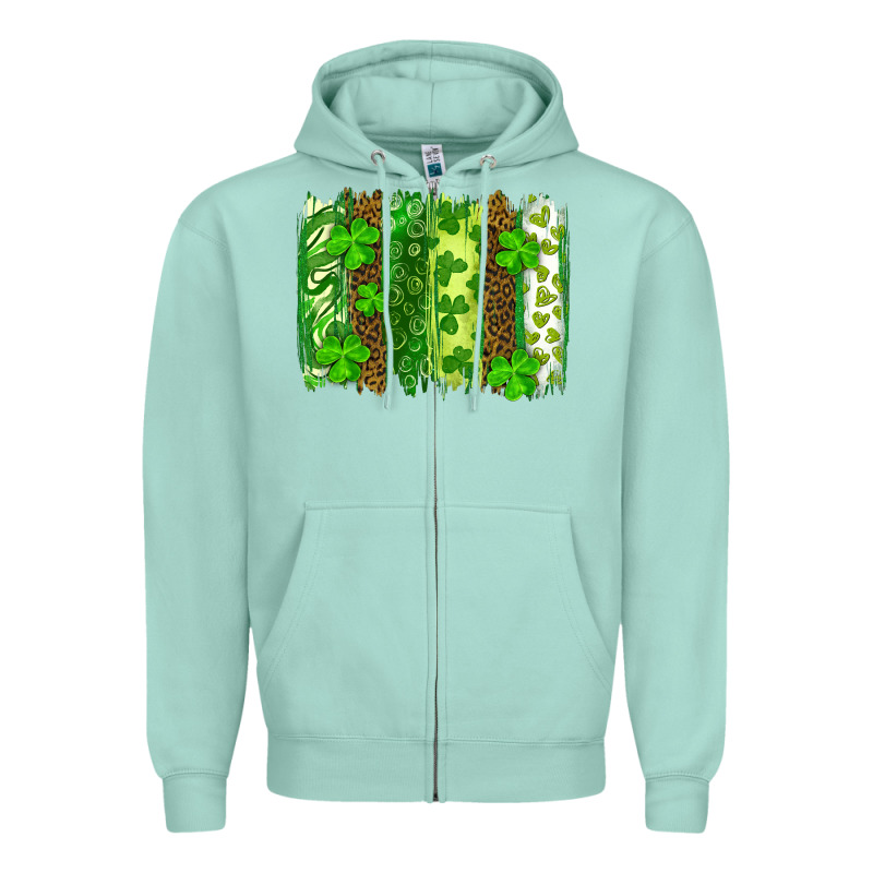St Patrick's Day Brushstrokes Zipper Hoodie by RanaPortraitStore | Teevron