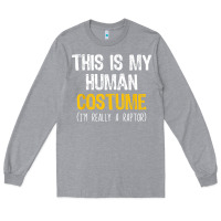 Heather Grey human costume raptor halloween velociraptor lazy easy t shirt Long Sleeve Tee - baoMotion