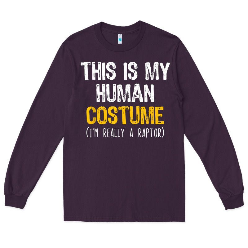 Human Costume Raptor Halloween Velociraptor Lazy Easy T Shirt Long Sleeve Tee by baoMotion | Teevron